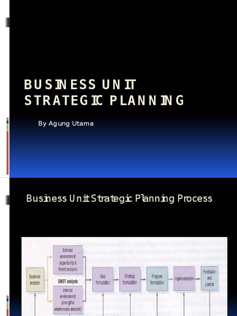 Business Unit Strategic Planning Example