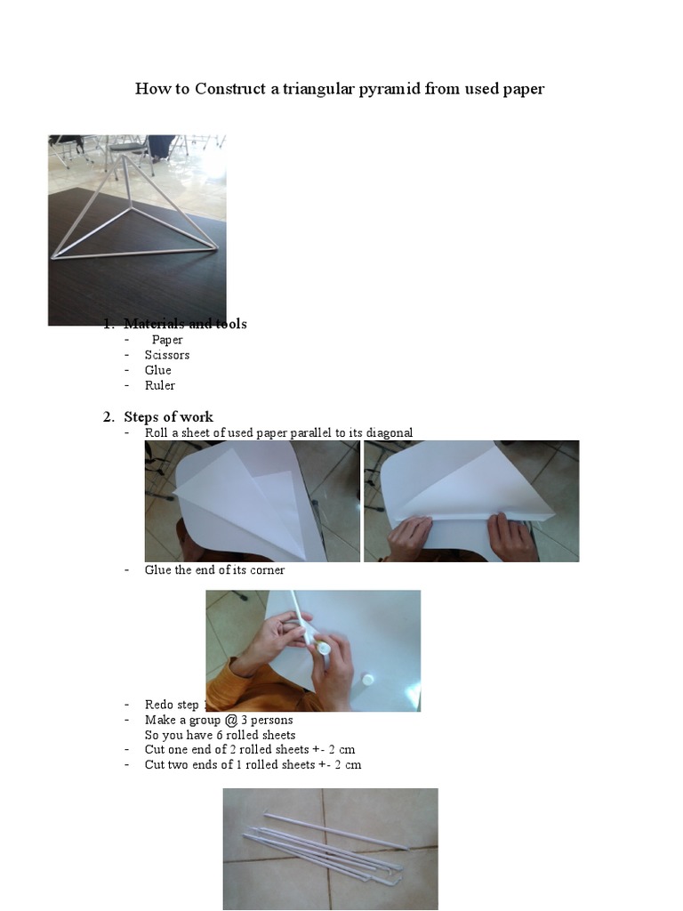 Constructing a Triangular Paper Pyramid | PDF