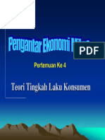 Teori Tingkah Laku Konsumen