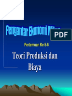 Teori Produksi Biaya