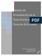 Modelo de Presentación de La Tesis Doctoral en Ciencias de La Salud 2015