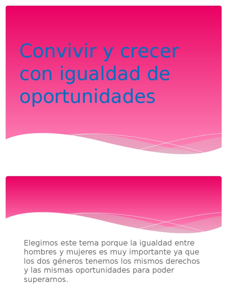 Igualdad de Género y Oportunidades | PDF | Desigualdad social ...