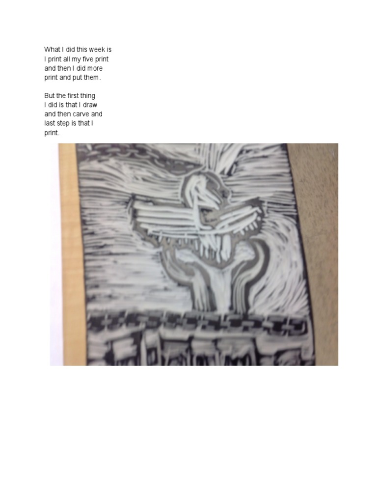 Weekly Printmaking Process Summary | PDF