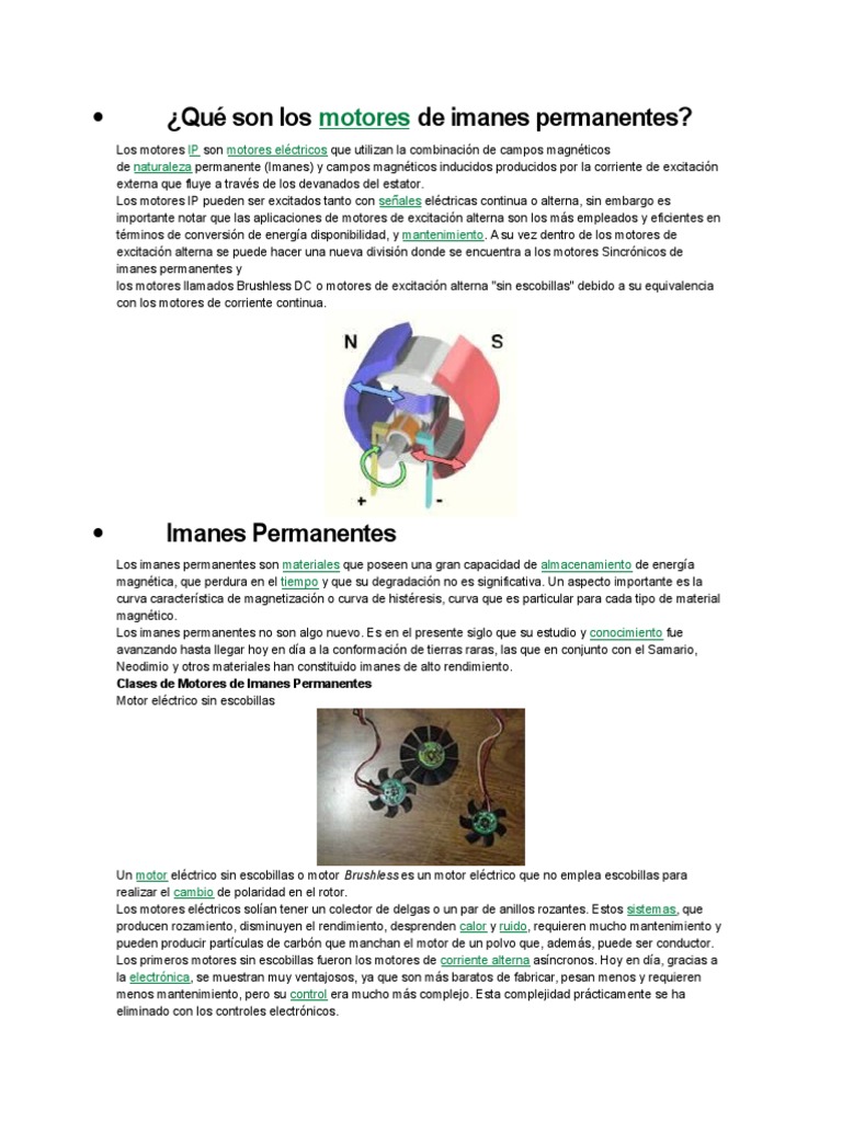 Motores de Imanes Permanentes: Guía Completa | PDF | Componentes ...