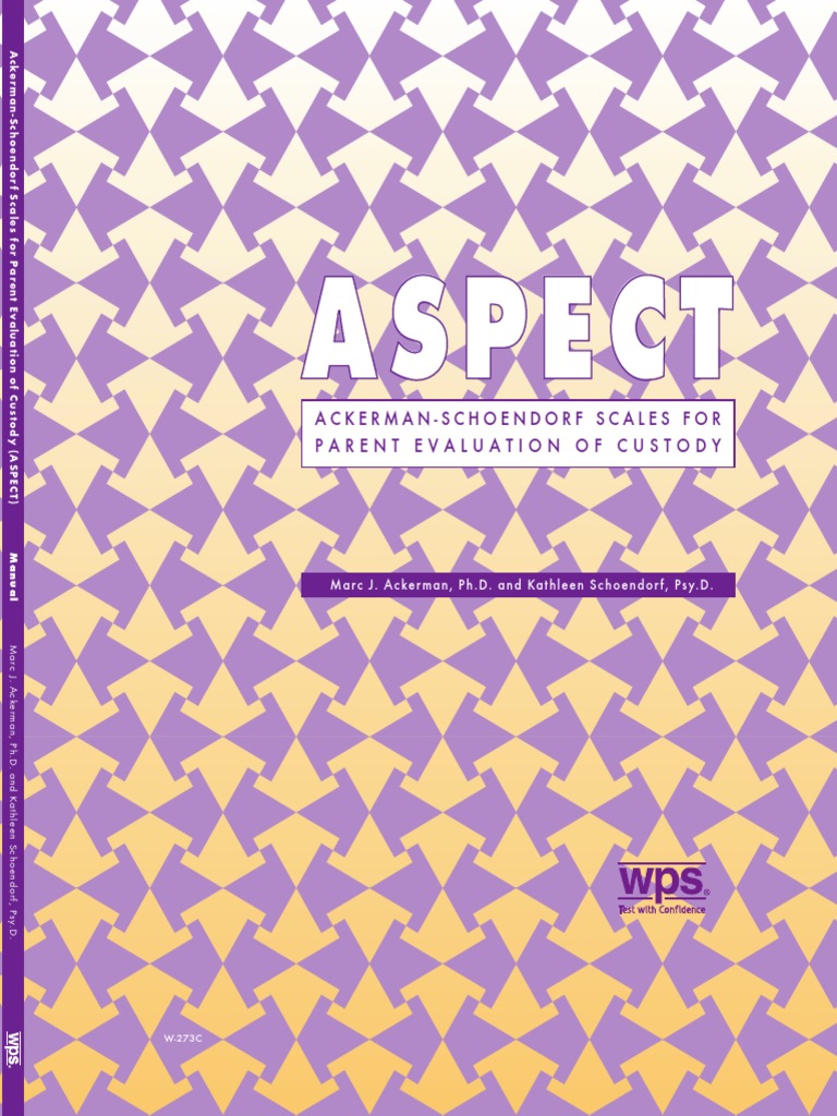 ASPECT Manual Chapter 1 PDF Child Custody Psychological Evaluation