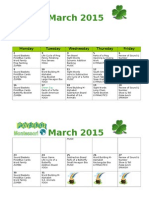 Pms March 2015 Calendar