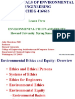 Lesson Three Environmental Ethics and Equity Howard University, Spring Semester 2015