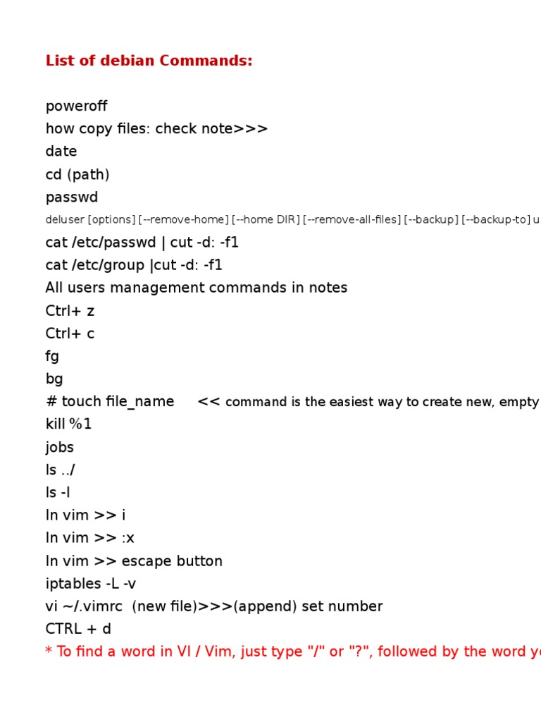 List of important debian Commands.xlsx Directory