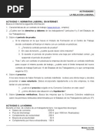 Actividades La Relación Laboral