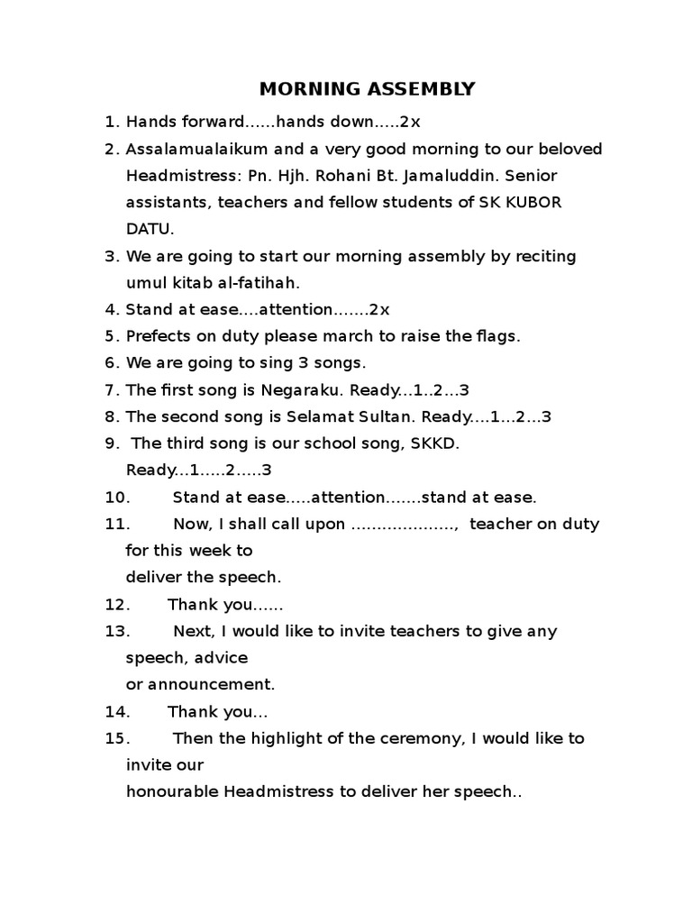 Morning Assembly | PDF