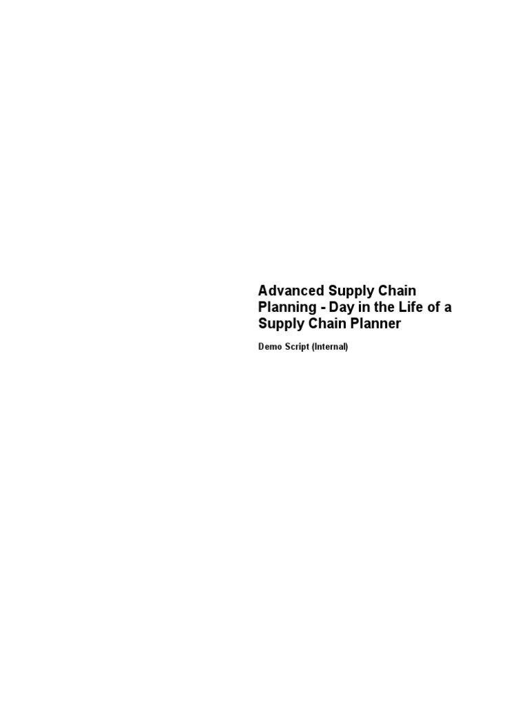 Day in The Life of A Supply Chain Planner | PDF | Supply Chain ...