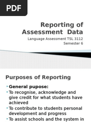 9 Reporting Assessment hok