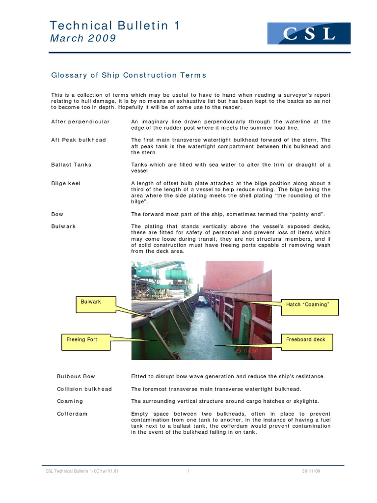 Glossary of Ship Construction Terms Ships Deck (Ship)