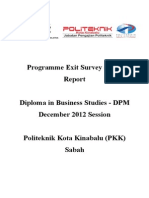 Report Exit Survey DIS 2012 DPM