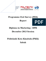 Programme Exit Survey (PES) DIS 2013 Session (DPR)