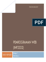 Pemrograman Web (INF2332) : V2013-YSP-DEV Minggu 1 Web Basics