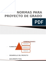 Normas para Presentacion de Proyecto de Grado