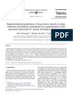 Separationpreconcentration of Trace Heavy Metals in Urine