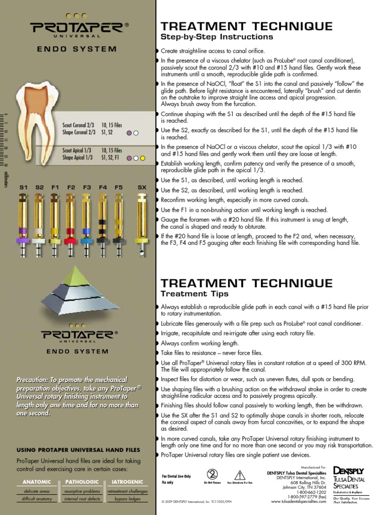 ProTaper Universal TipTreatment Card 41409 Dentistry Mouth