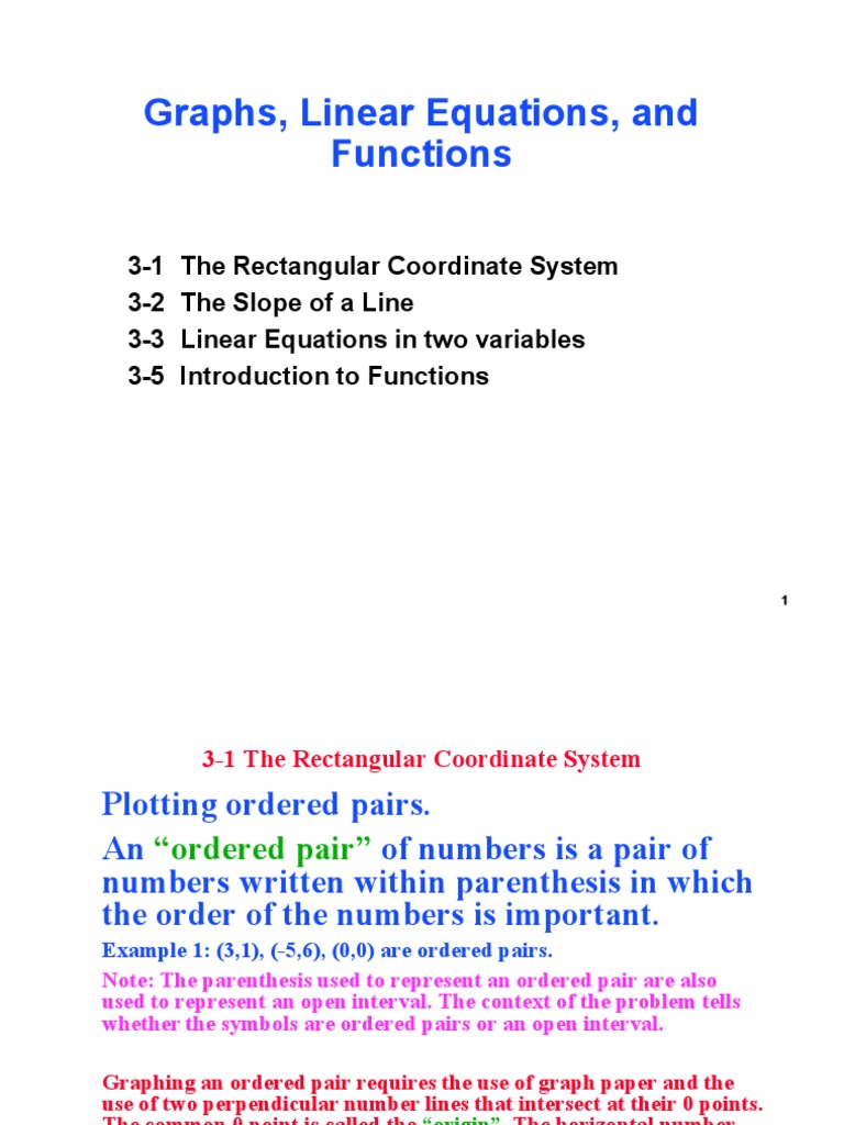 Graphs, Linear Equations, and Functions | PDF | Line (Geometry ...