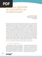 Algumas Questões de Linguística na Alfabetização