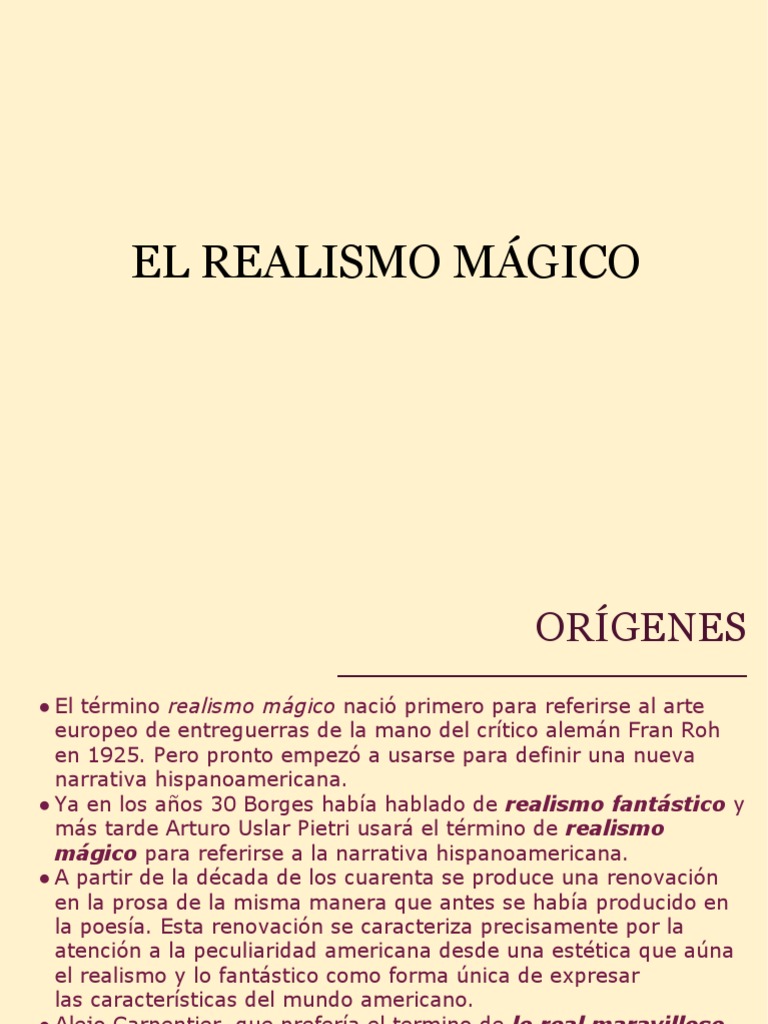 Orígenes y características del realismo mágico | PDF | Realismo ...
