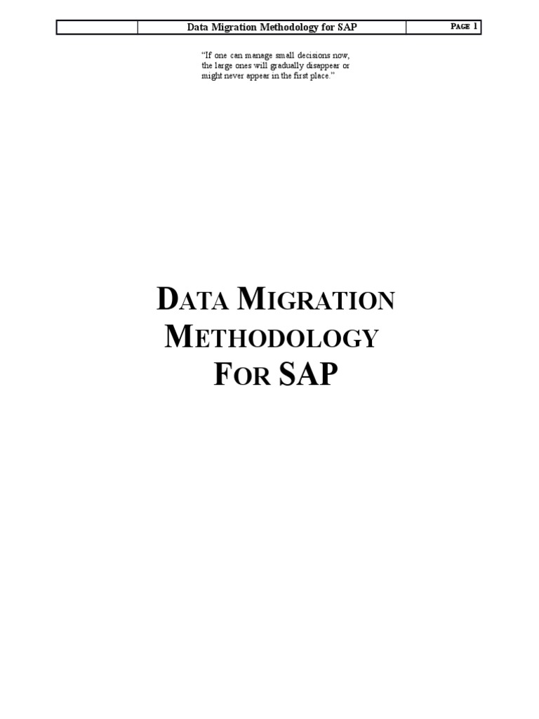 Data-Migration Methodology For Sap V01a | PDF | Business Process ...