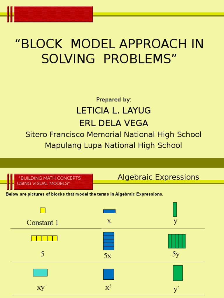 Block Model Approach in Algebra | PDF