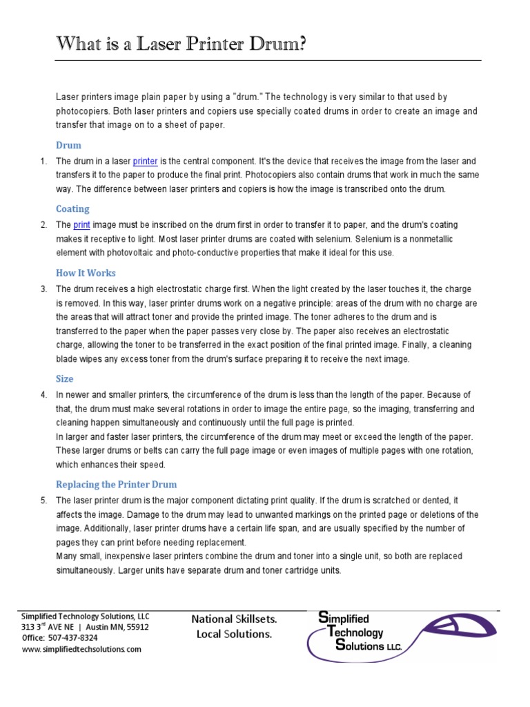 Understanding Laser Printer Drums | PDF