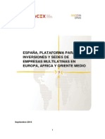 España, Plataforma para Las Inversiones y Sedes de Empresas Multilatinas en Europa, Africa y Oriente Medio