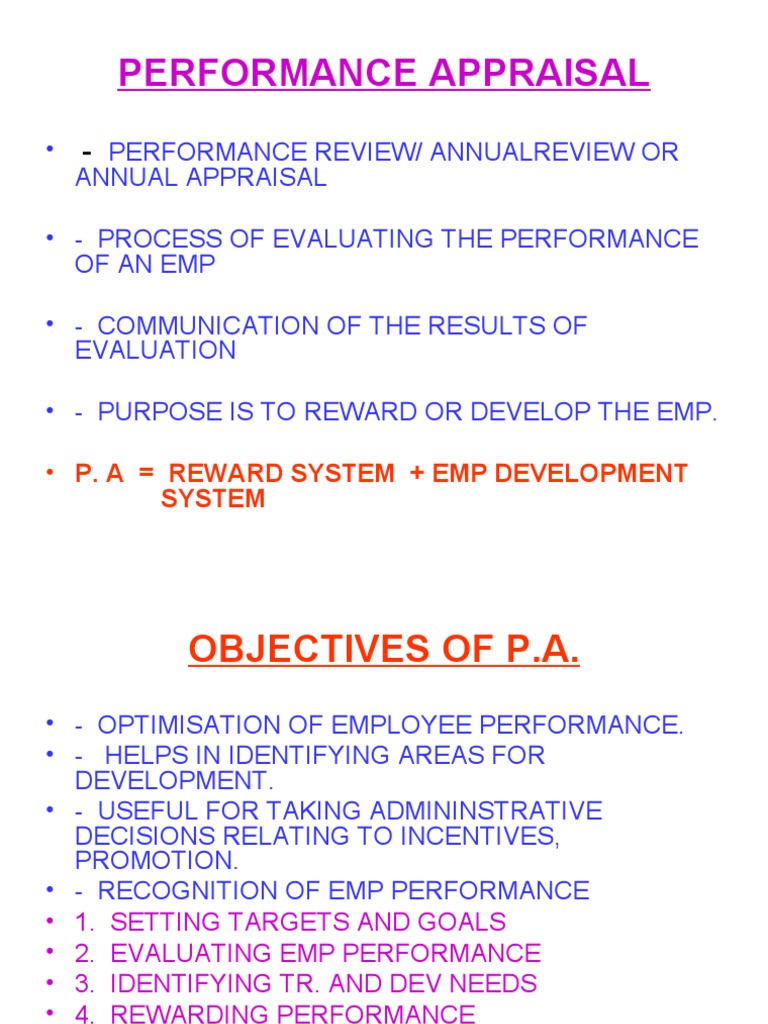 Performance Appraisal Systems Overview | PDF | Performance Appraisal ...