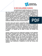 Importante Comunicado de Guillermo Guigou