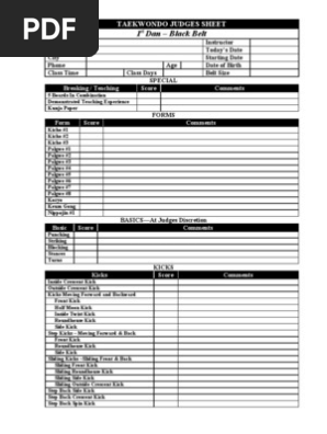 taekwondo judges sheet taekwondo combat taekwondo judges sheet taekwondo combat