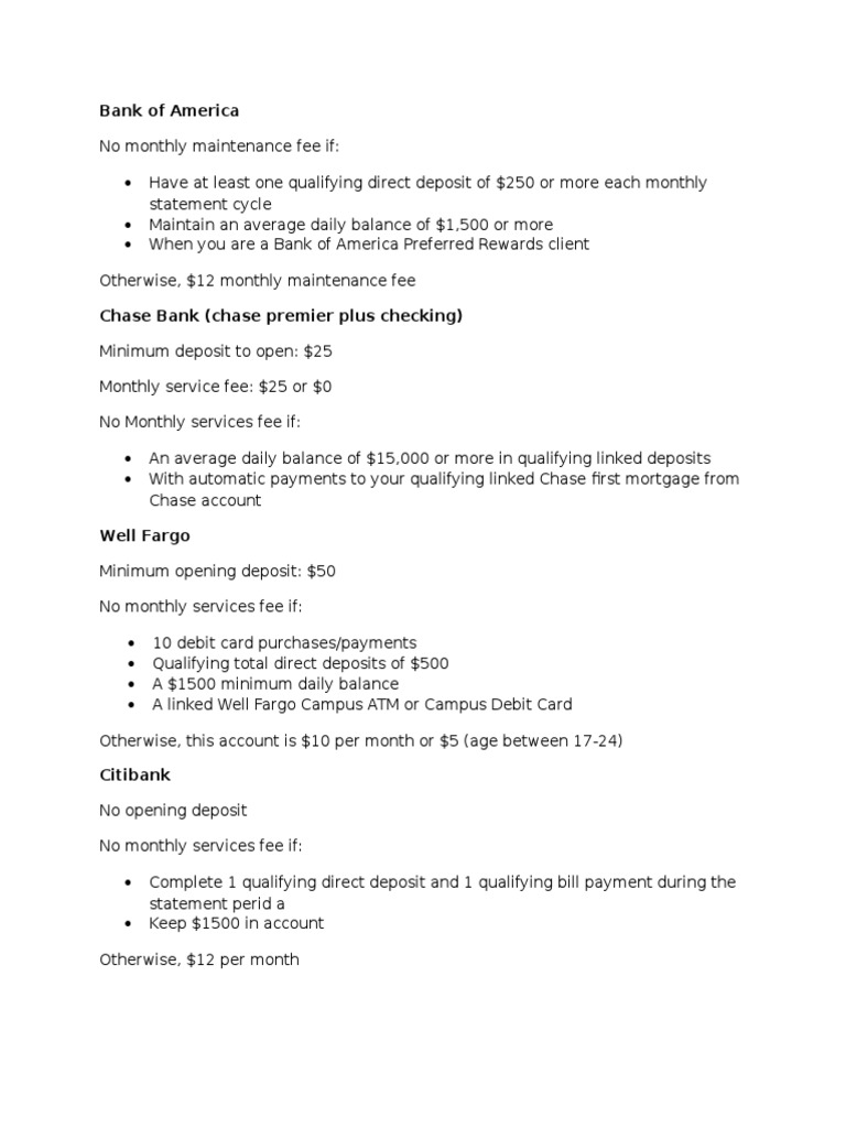 Bank Account Fee Structures Explained | PDF | Fee | Deposit Account