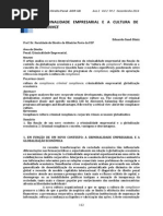 A Criminalidade Empresarial e a Cultura de Compliance