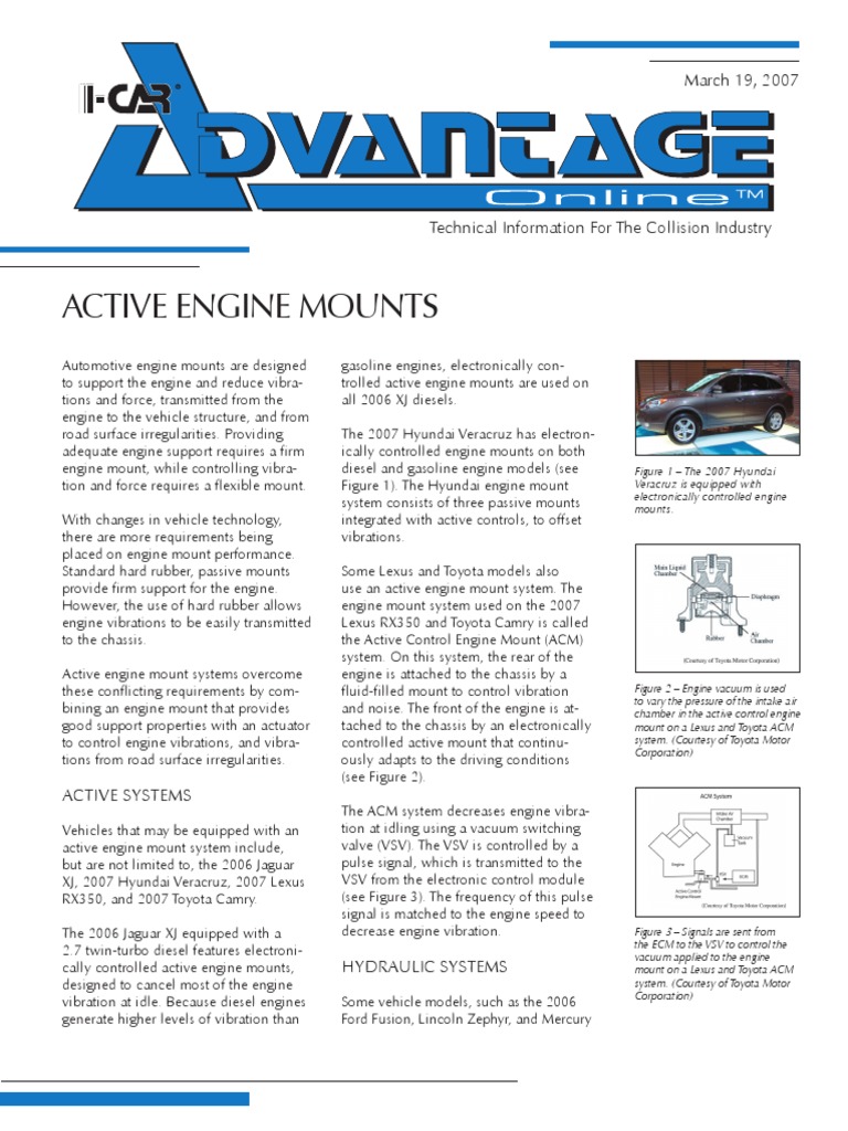 Active Engine Mount Systems Guide | PDF | Lexus | Engines