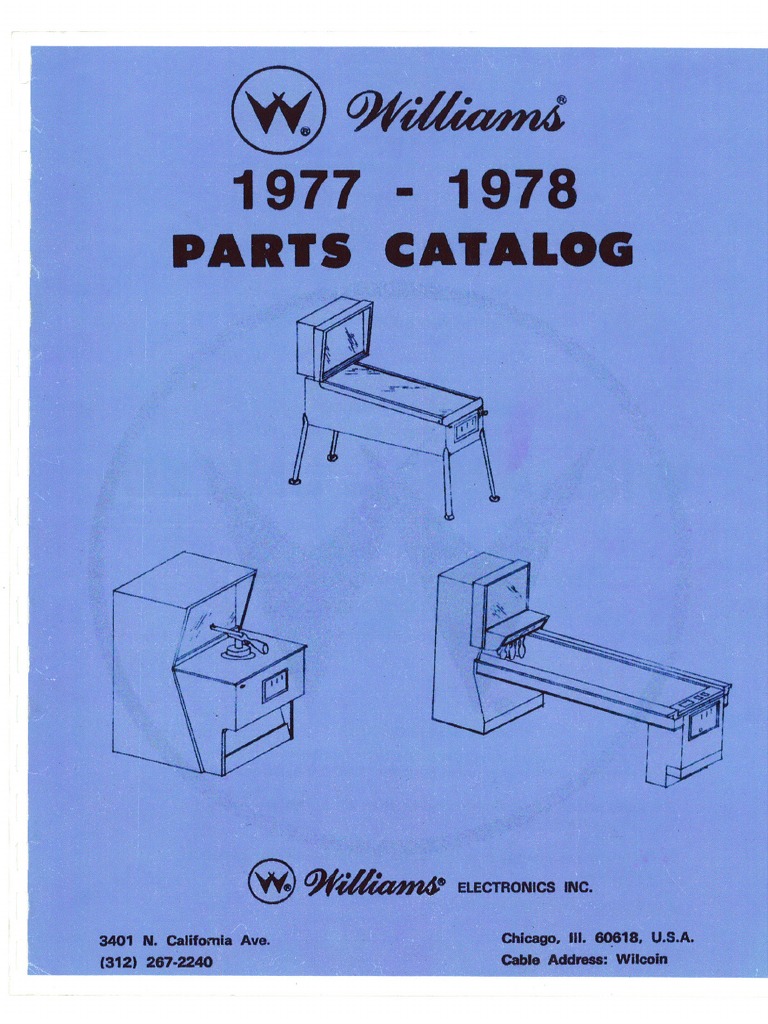 Williams - (1977) Parts Catalog 1977 - 78 | PDF