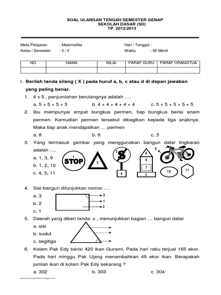 Soal Tik Kelas 2 Sd Semester 1