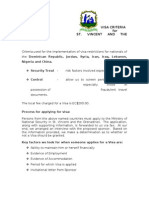 Entry Visa Criteria