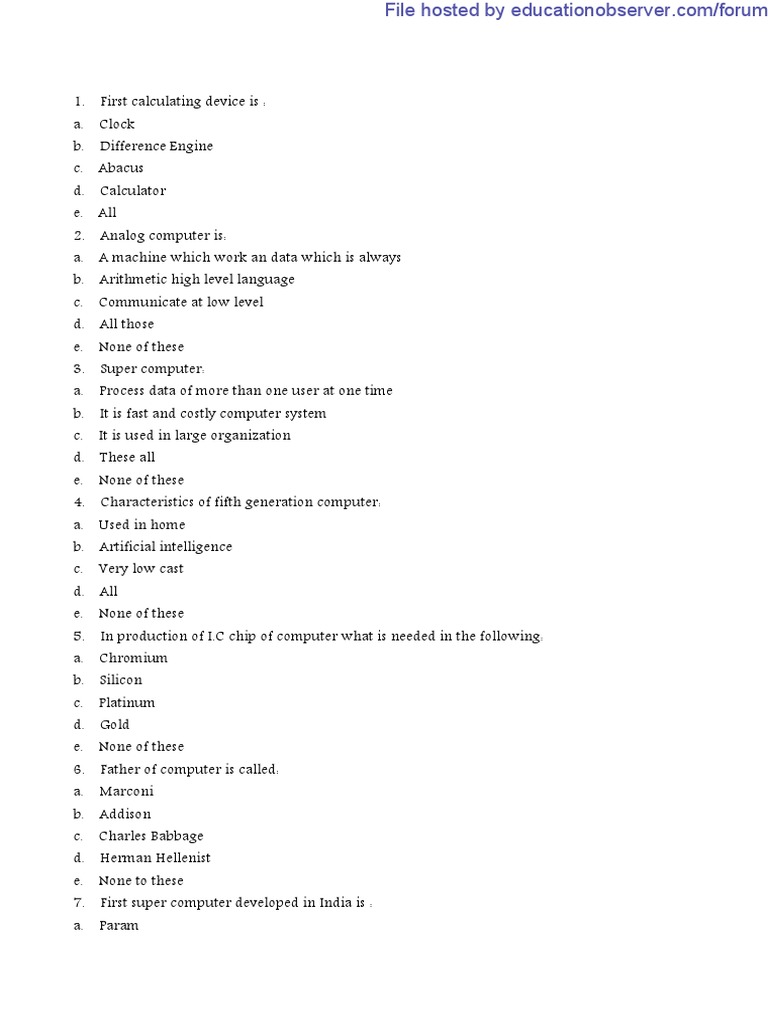 Computer Fundamentals MCQ Quiz | PDF | Computer Data Storage | Input/Output