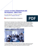 Human Resource Management and Development