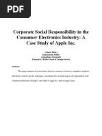 Corporate Social Responsibility in The Consumer Electronics Industry: A Case Study of Apple Inc