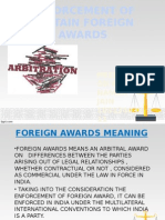 Enforcement of Certain Foreign Awards