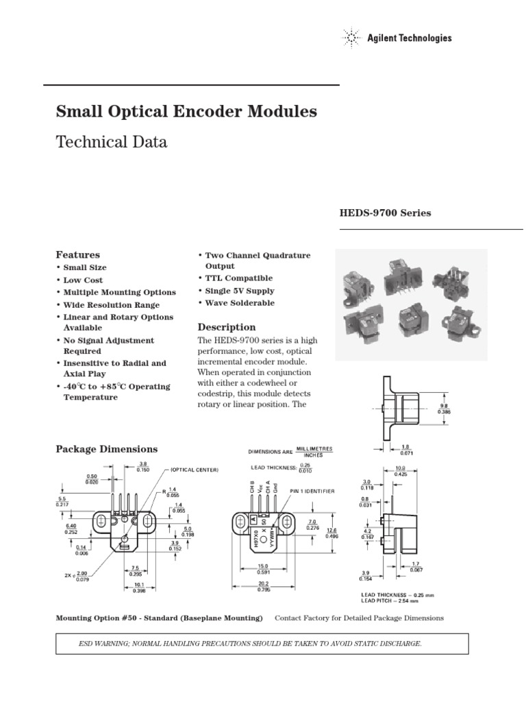Small Optical Encoder Modules: Technical Data | PDF | Detector (Radio ...
