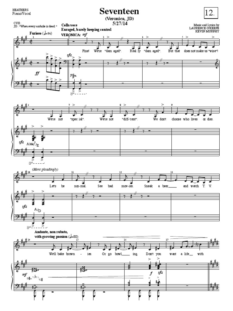 I Say No Heathers Sheet Music Pdf