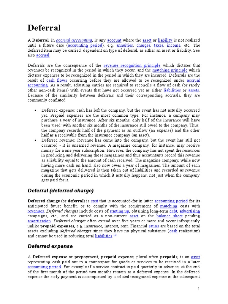 Deferral: Accrual Accounting | PDF | Deferral | Deferred Tax
