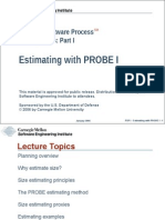 Estimating With PROBE I: Personal Software Process For Engineers: Part I