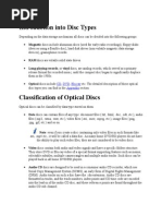 Introduction Into Disc Types: CD DVD Blu-Ray Appendix