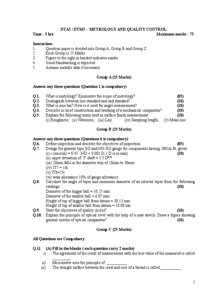 Metrology and Quality Control - MQP | PDF | Computers