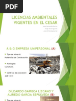 Licencias Ambientales Vigentes en El Cesar
